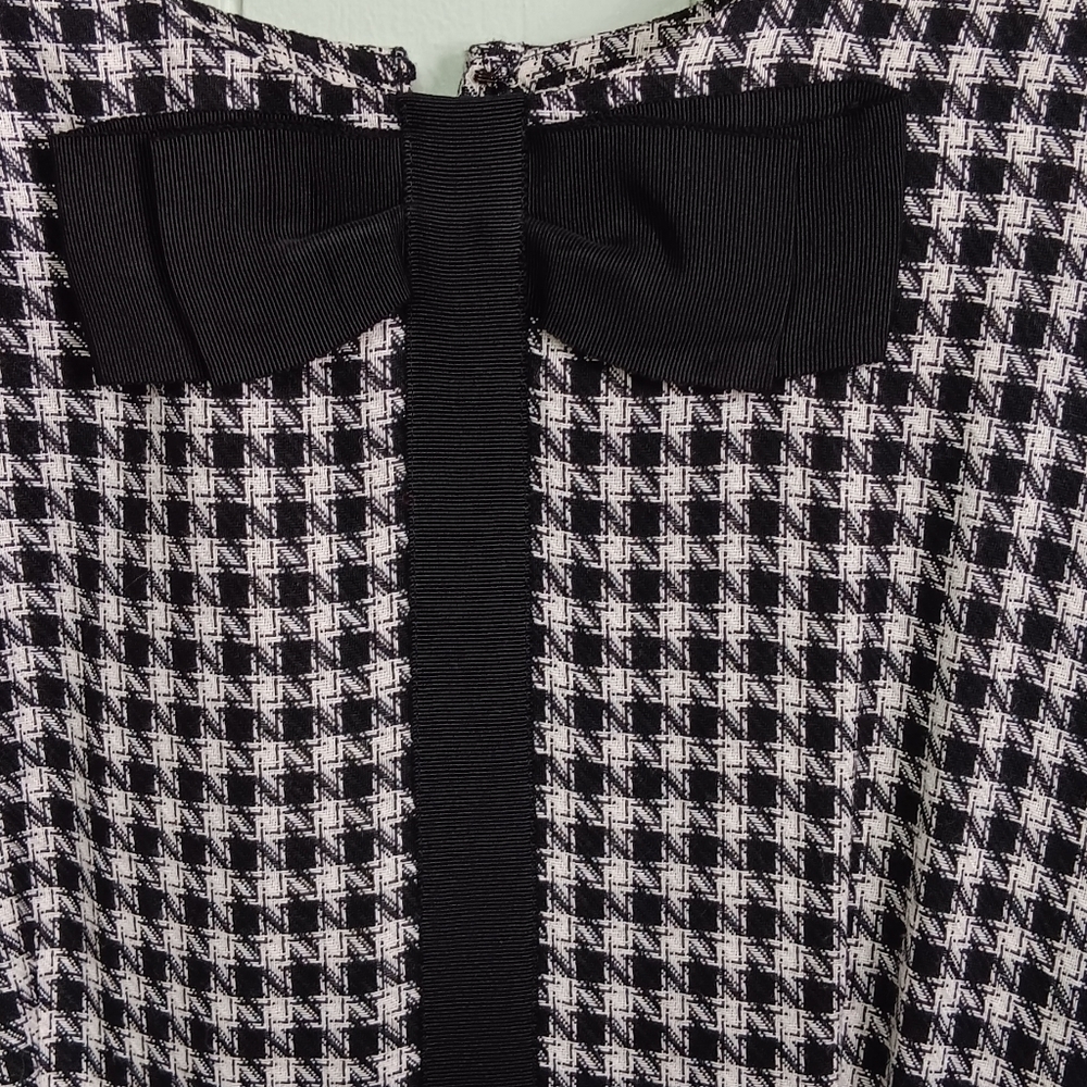 Womens Vintage Maggy Boutique Elegant Black and White Houndstooth Dress sz 6 - Picture 3 of 7